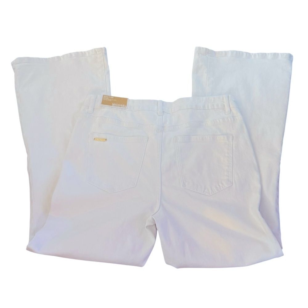MICHAEL KORS Selma Flare Leg High Rise White Jeans Size 12 NEW - Picture 6 of 10